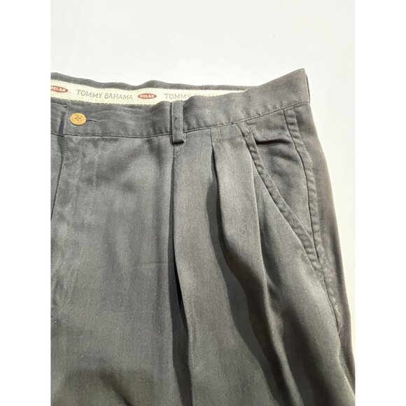 Tommy Bahama Black Silk Shorts Men's 42 Pleated Educore Preppy Relax Fit - Picture 2 of 8